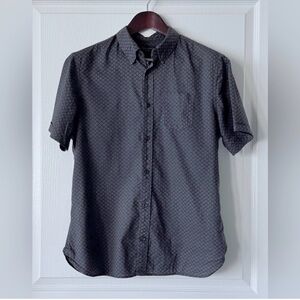 All Saints Black Geometric Short Sleeve Shirt